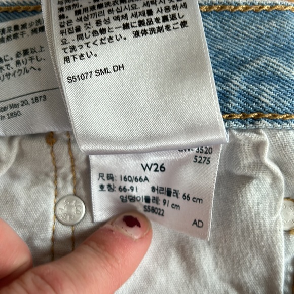 Women’s LEVI’s 501 cut off shorts 100% cotton button fly size 26 - Picture 6 of 7